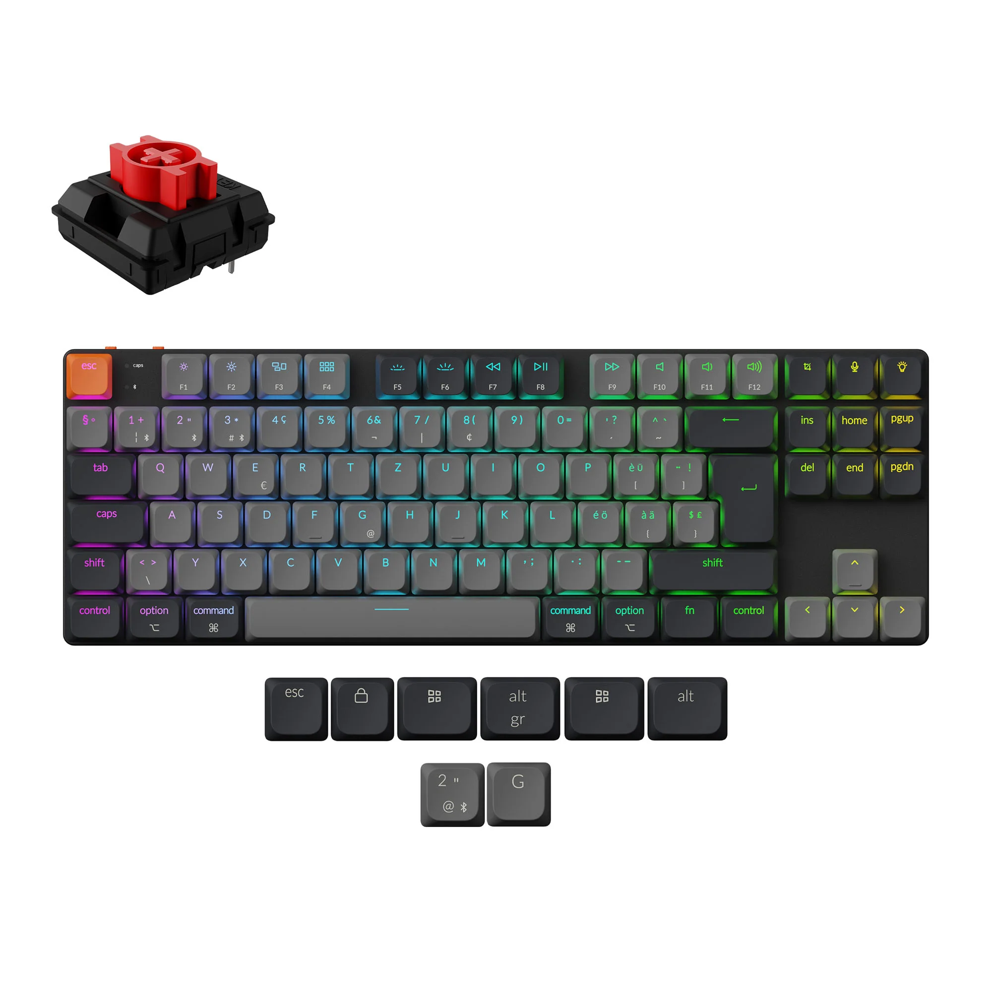 Keychron K1 QMK Wireless Mechanical Keyboard (ISO Layout) - Version 6 - Image 7
