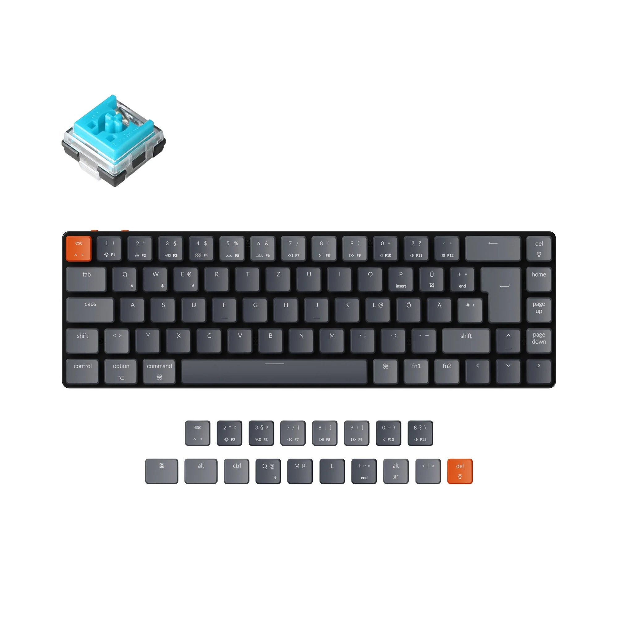 Keychron K7 Ultra-slim Wireless Mechanical Keyboard (German ISO-DE Layout) - Image 11