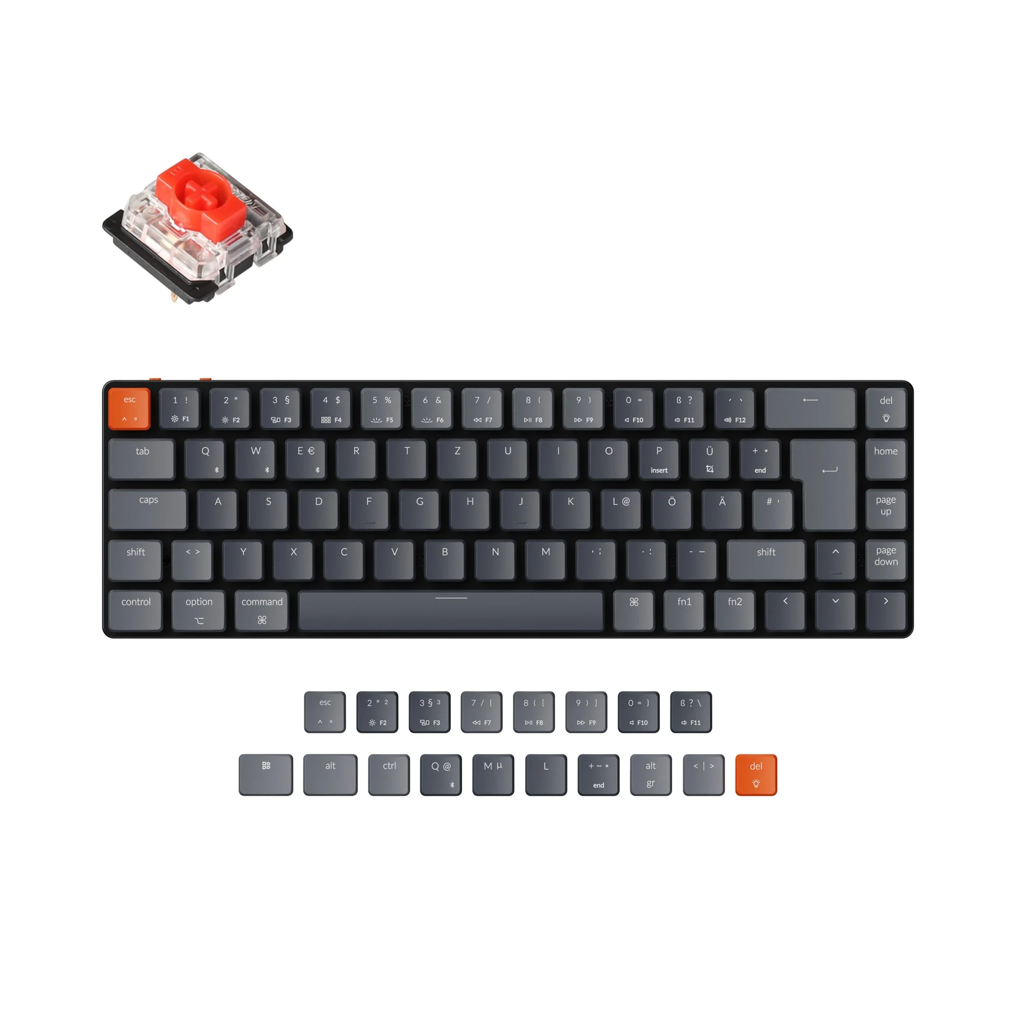 Keychron K7 Ultra-slim Wireless Mechanical Keyboard (German ISO-DE Layout) - Image 4