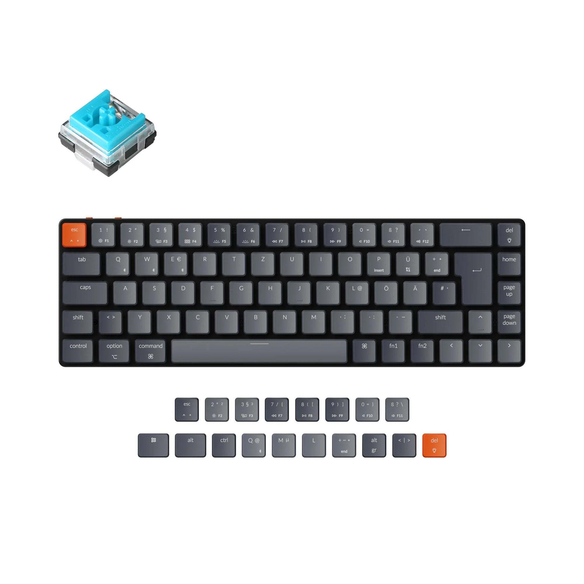 Keychron K7 Ultra-slim Wireless Mechanical Keyboard (German ISO-DE Layout) - Image 8
