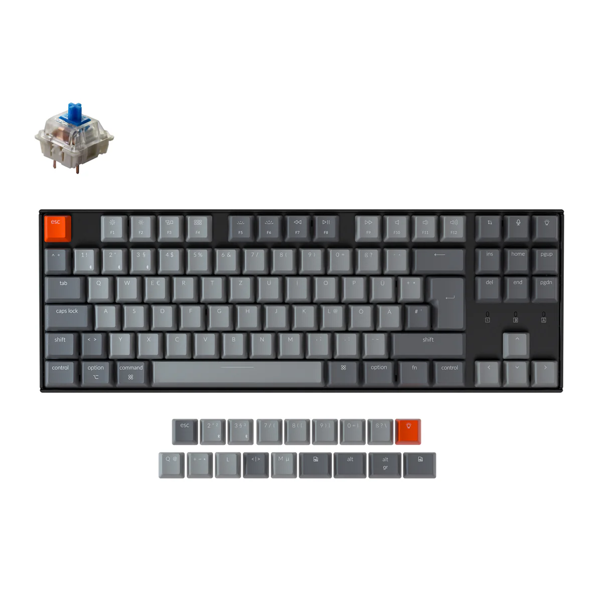 Keychron K8 Wireless Mechanical Keyboard (German ISO-DE Layout) - Image 7