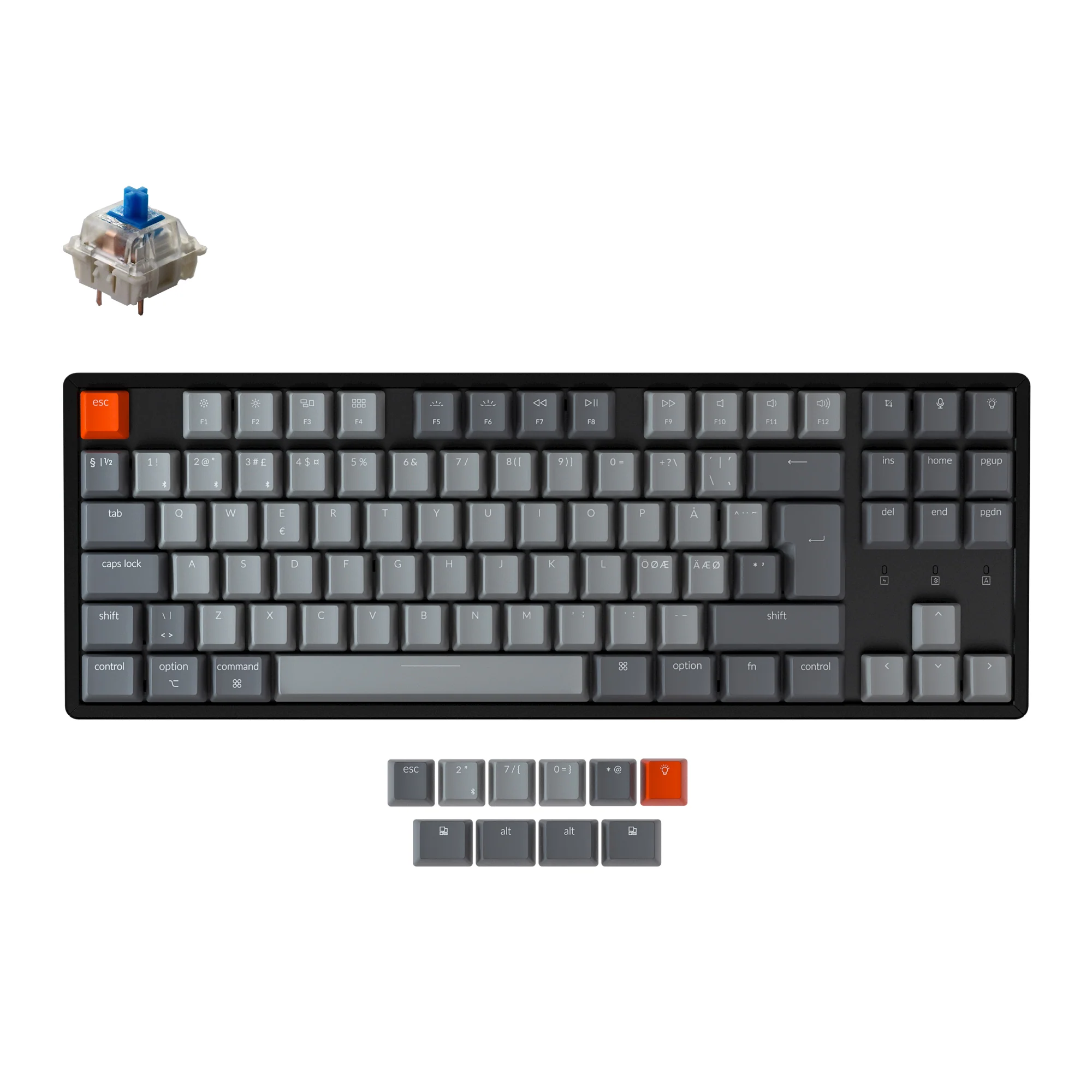 Keychron K8 Wireless Mechanical Keyboard (Nordic ISO Layout) - Image 5